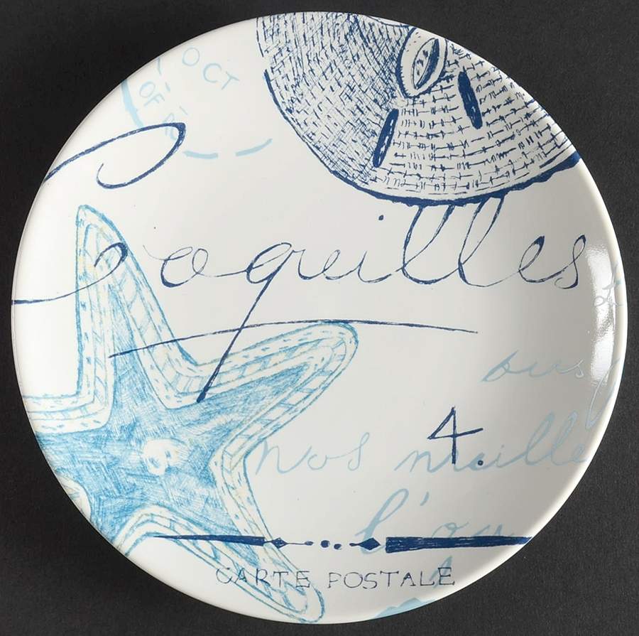 Oceana Blue (Shells) Appetizer Plate by 222 Fifth (PTS)-1