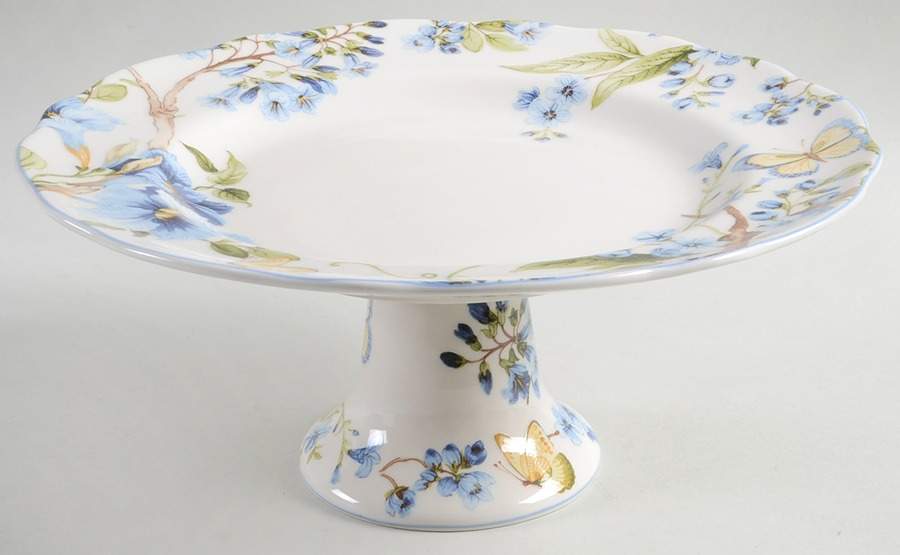 Lyanna Blue 10" Diameter Pedestal Cake Stand by 222 Fifth (PTS)-1