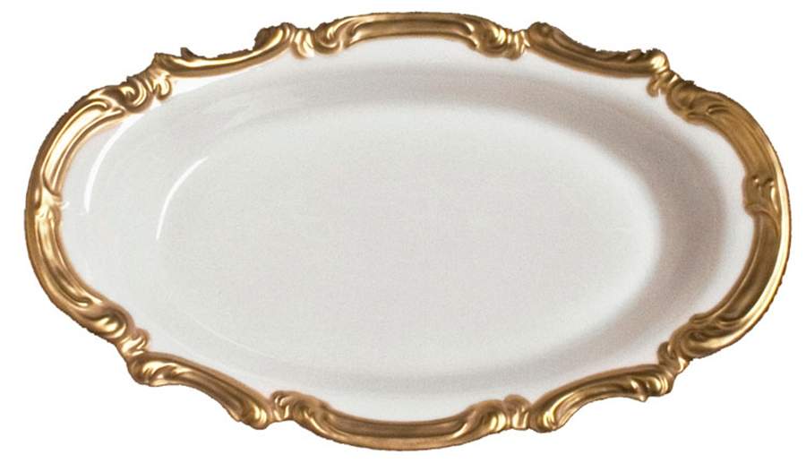 Anna's Golden Patina 12" Oval Vegetable Bowl by Anna Weatherley-1