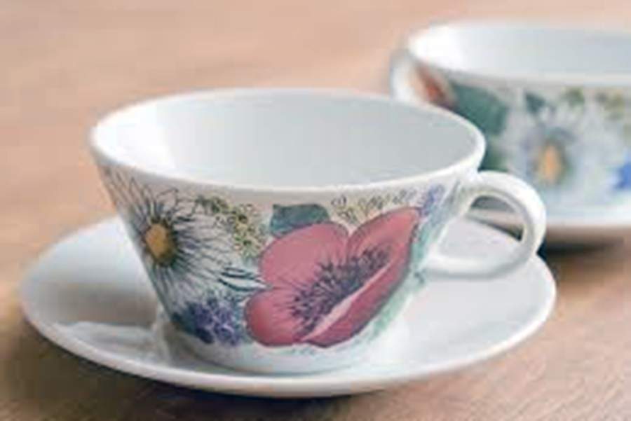 Valmu Flat Cup & Saucer Set by Arabia of Finland-1