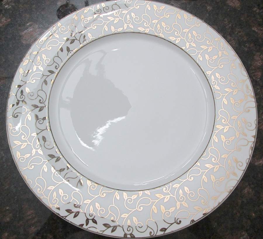 Gold Leaf Dinner Plate by American Atelier-1