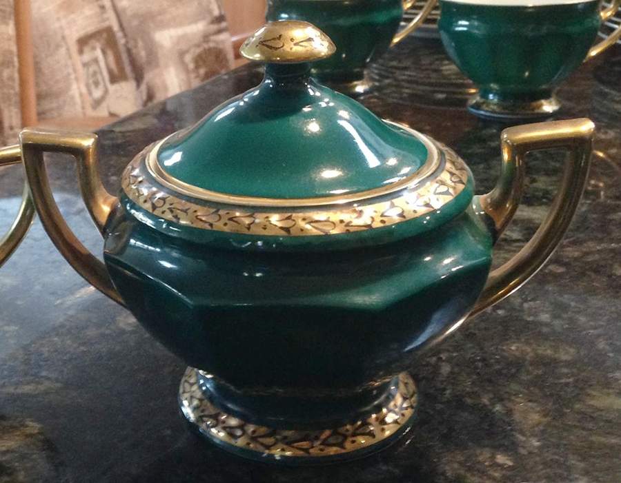 ALZ17 Sugar Bowl & Lid by A Laufer (Czech)-1