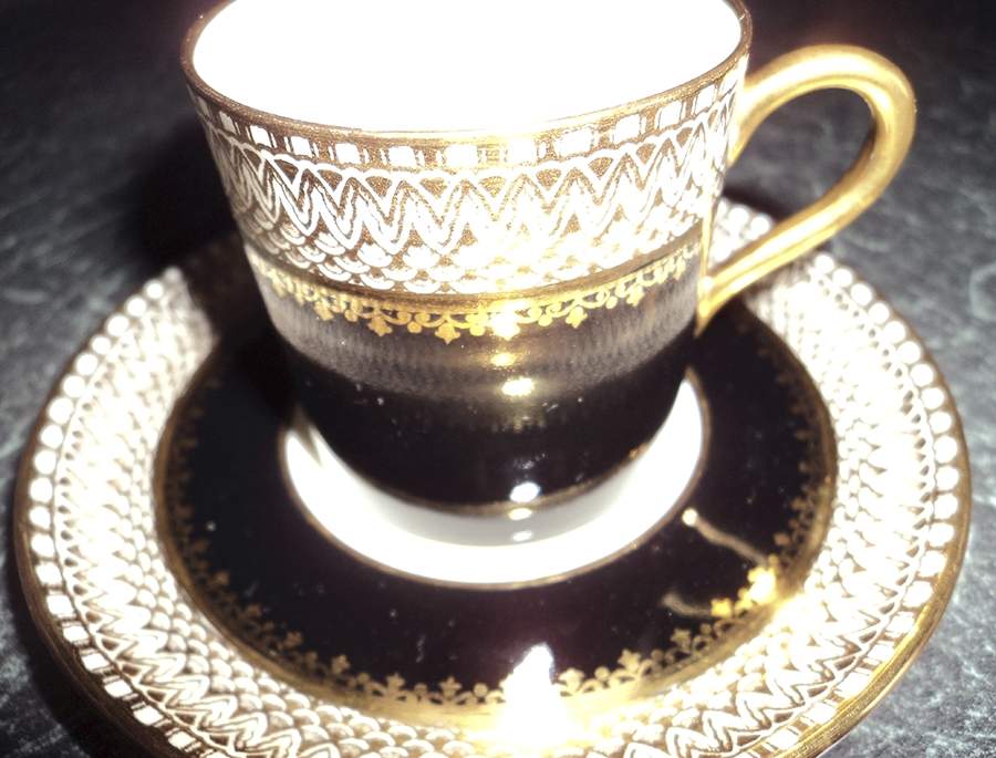 A4136 Flat Demitasse Cup & Saucer Set by John  Aynsley & Sons-1