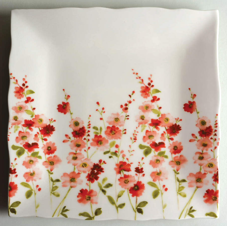 Belicia Red Square Dinner Plate by 222 Fifth (PTS)-1