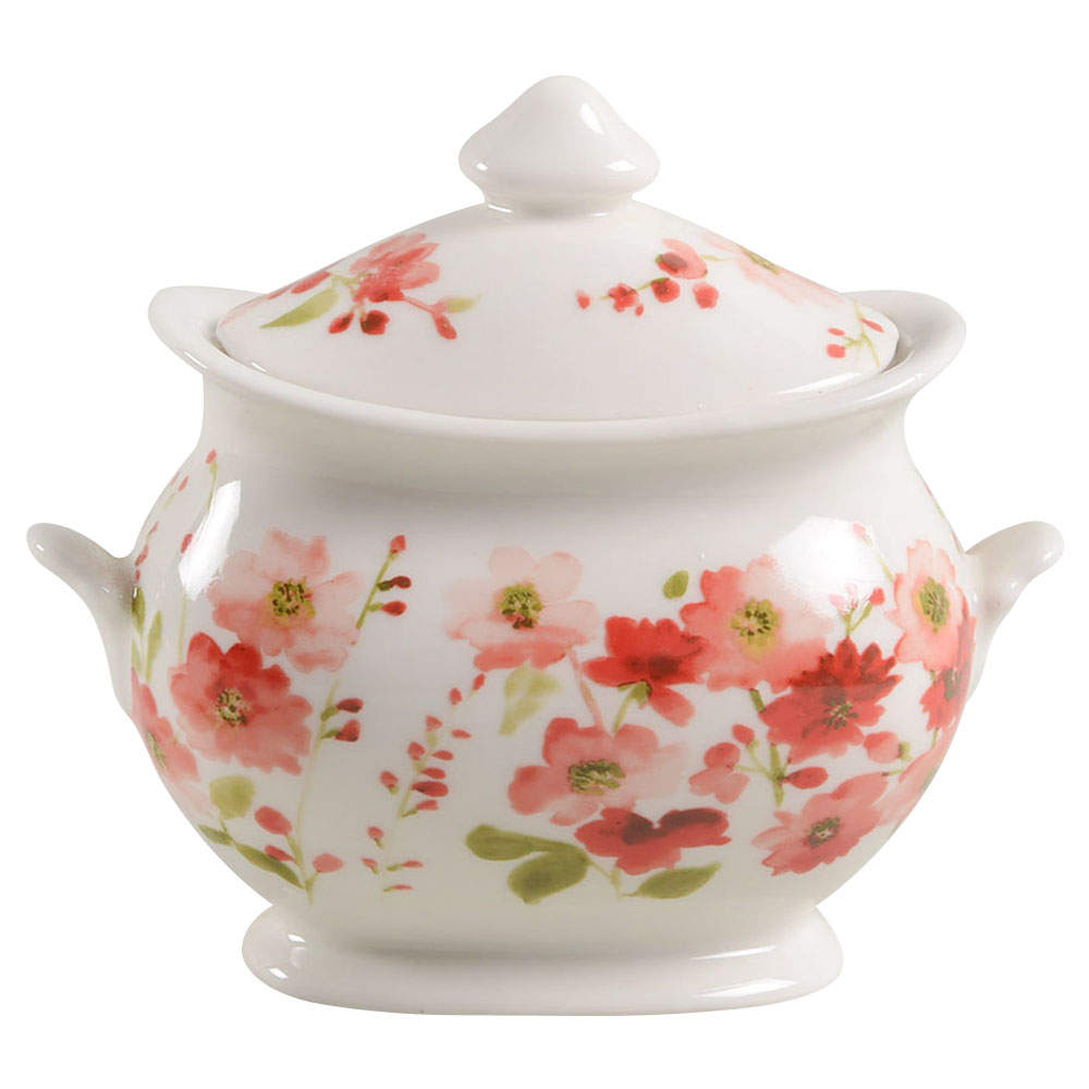Belicia Red Sugar Bowl & Lid by 222 Fifth (PTS)-1