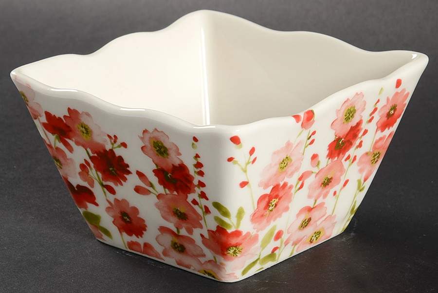 Belicia Red Individual Square Appetizer Bowl by 222 Fifth (PTS)-1