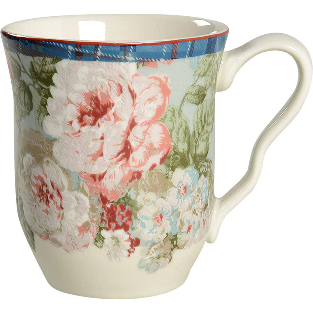 English Rose Plaid Mug by 222 Fifth (PTS)-1