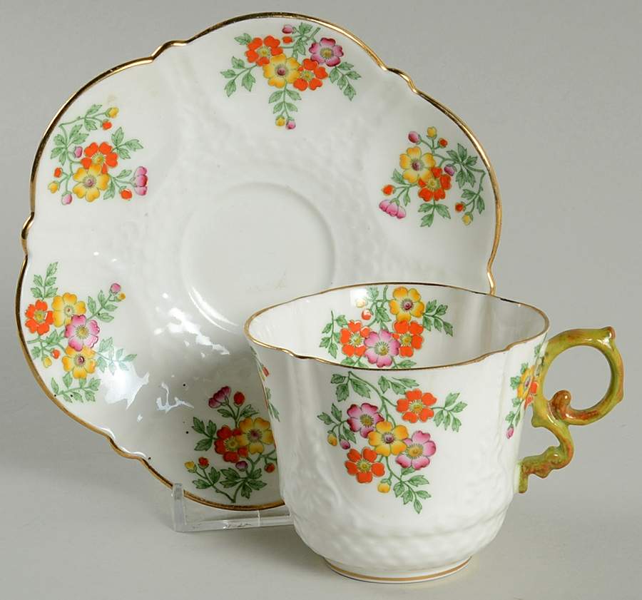 B1128 Flat Cup & Saucer Set by John  Aynsley & Sons-1