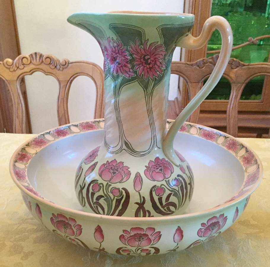 13156 Large Pitcher & Bowl Set by Adderley-1