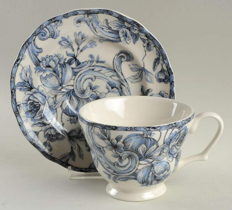 Hawthorne Blue Footed Cup & Saucer Set by 222 Fifth (PTS)-1