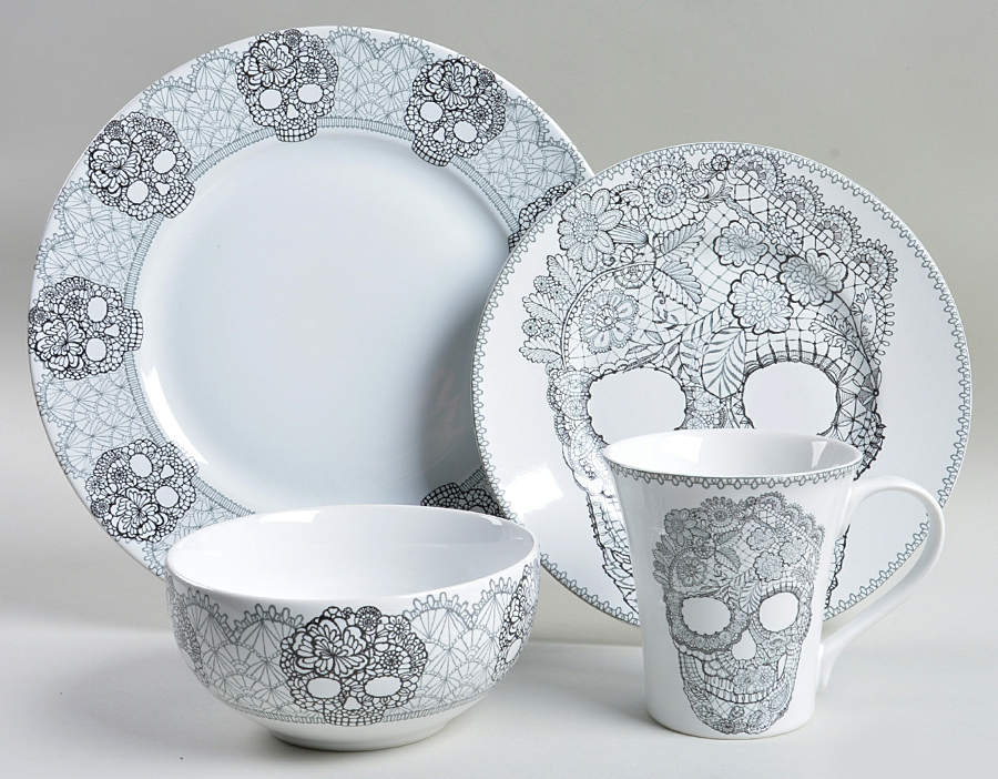 Skull Lace 4 Piece Place Setting by 222 Fifth (PTS)-1