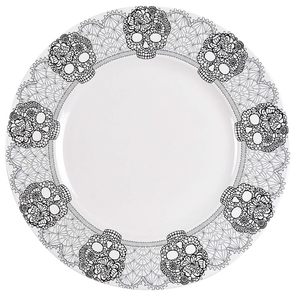 Skull Lace Dinner Plate by 222 Fifth (PTS)-1