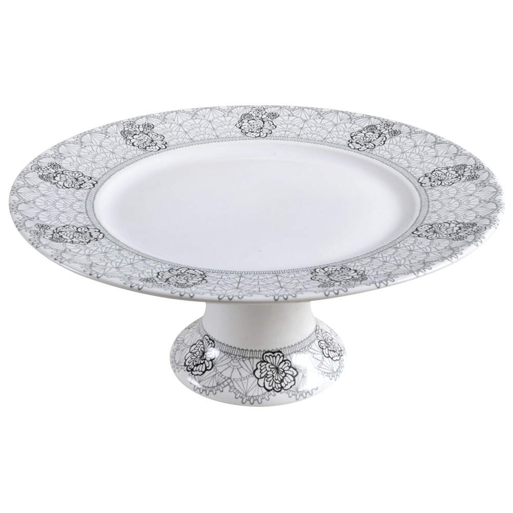 Skull Lace 11" Diameter Pedestal Cake Stand by 222 Fifth (PTS)-1