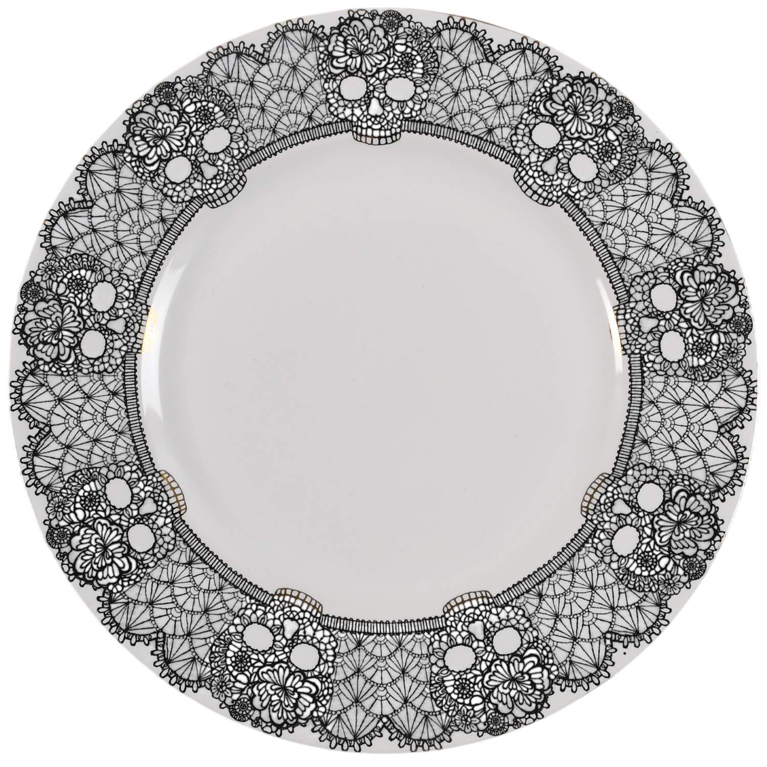 Skull Lace Dinner Plate by 222 Fifth (PTS)-1