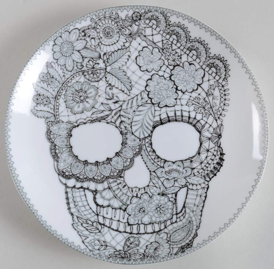 Skull Lace Appetizer Plate by 222 Fifth (PTS)-1