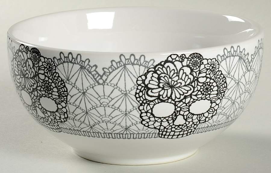 Skull Lace Soup/Cereal Bowl by 222 Fifth (PTS)-1