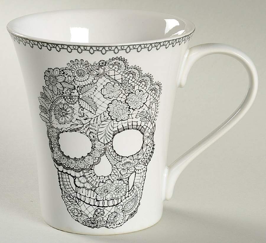 Skull Lace Mug by 222 Fifth (PTS)-1