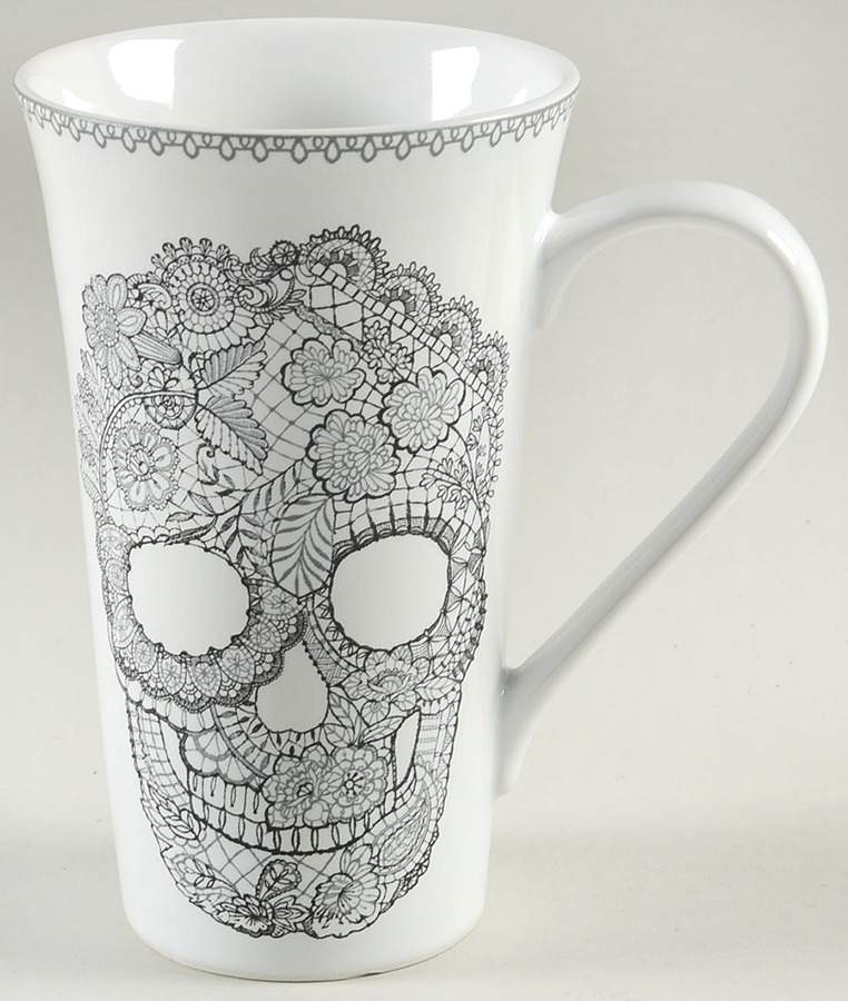 Skull Lace Latte Mug by 222 Fifth (PTS)-1