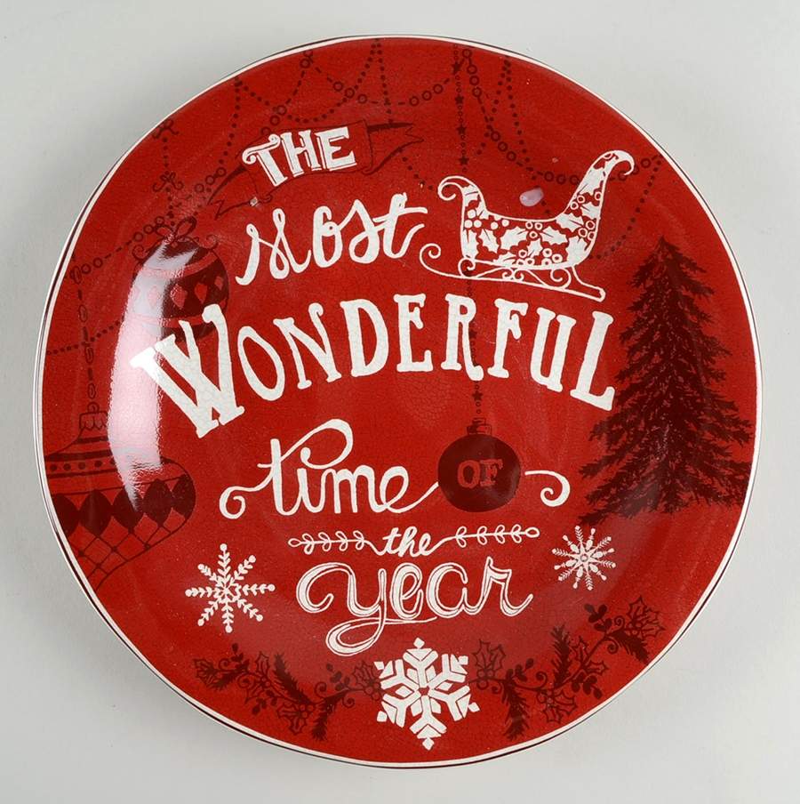 Christmas Tunes Dinner Plate by 222 Fifth (PTS)-1