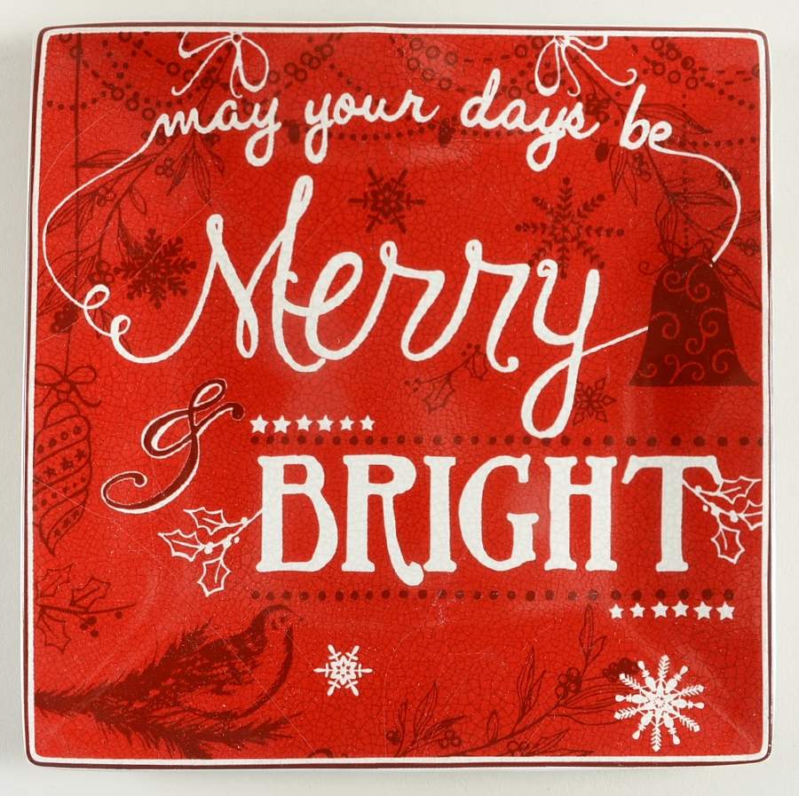 Christmas Tunes Square Salad Plate by 222 Fifth (PTS)-1