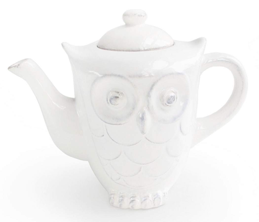 Owl White Teapot & Lid by American Atelier-1
