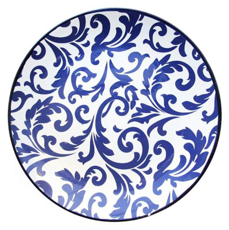 Scroll Blue 17" Chop Plate (Round Platter) by American Atelier-1