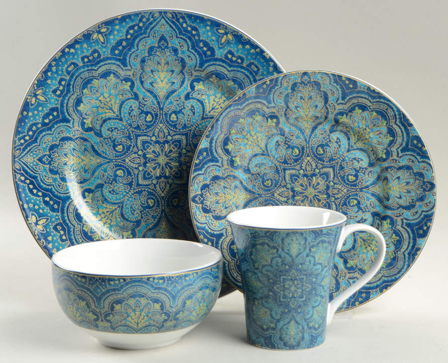 Augustina Opulent Blue 4 Piece Place Setting by 222 Fifth (PTS)-1