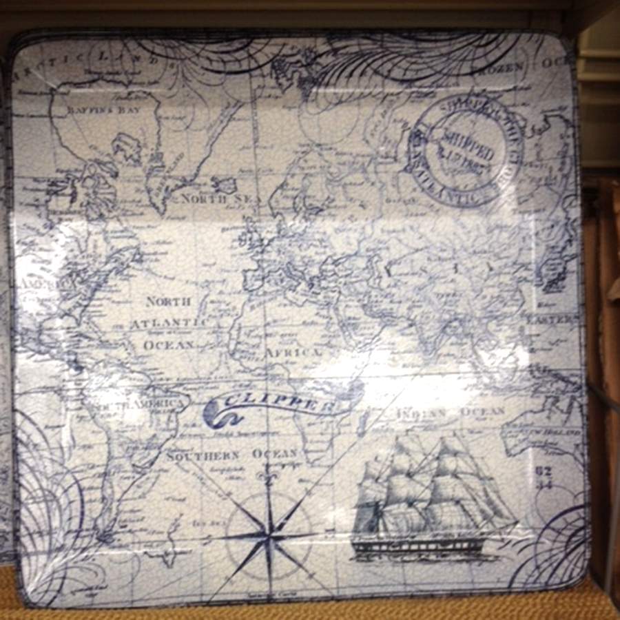 Deep Sea 14" Square Platter by 222 Fifth (PTS)-1