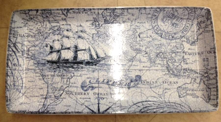 Deep Sea 14" Rectangular Serving Platter by 222 Fifth (PTS)-1