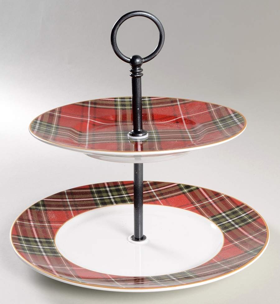 Wexford 2 Tiered Serving Tray (Dinner & Salad Plate) by 222 Fifth (PTS)-1