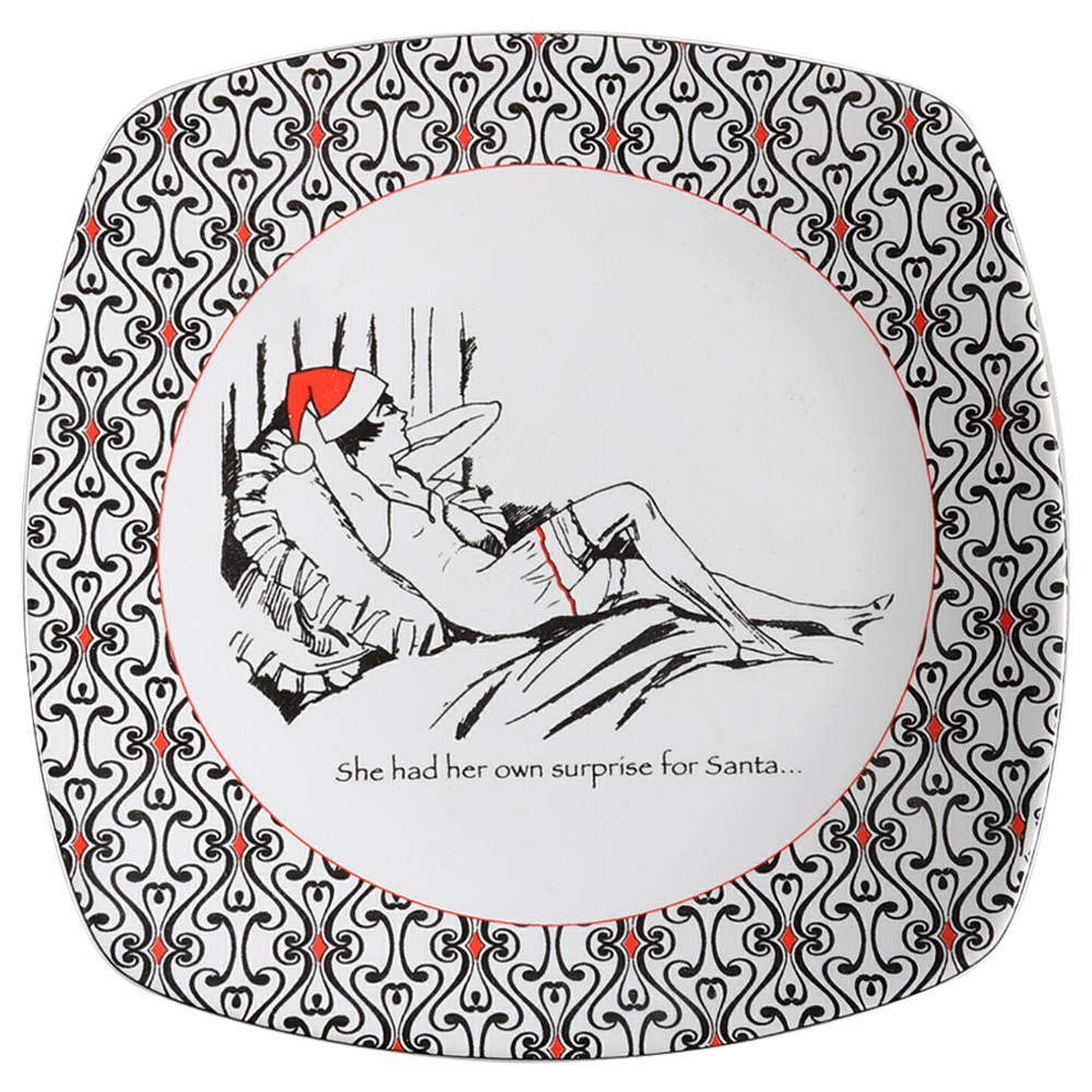 Santa's Babe Square Salad Plate by 222 Fifth (PTS)-1