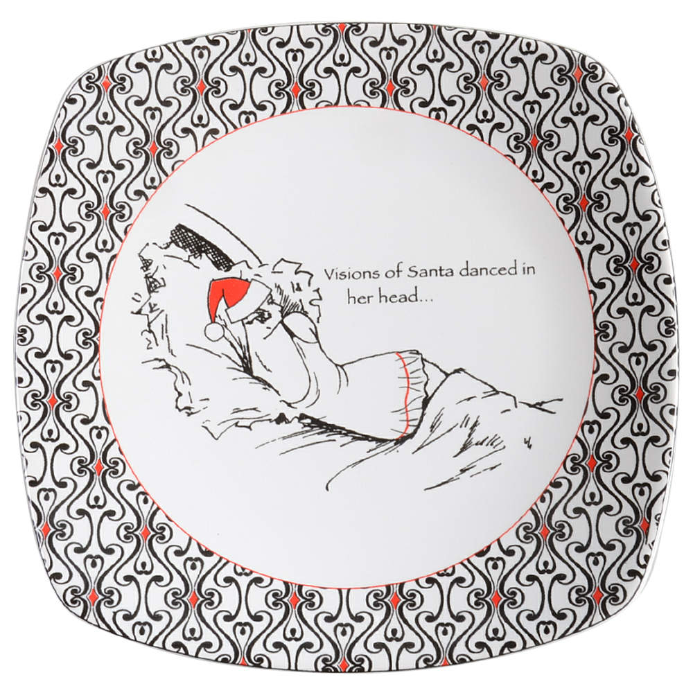 Santa's Babe Square Salad Plate by 222 Fifth (PTS)-1