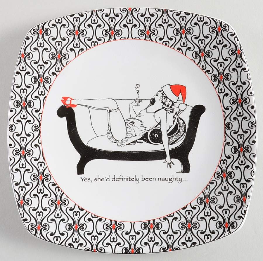 Santa's Babe Square Salad Plate by 222 Fifth (PTS)-1
