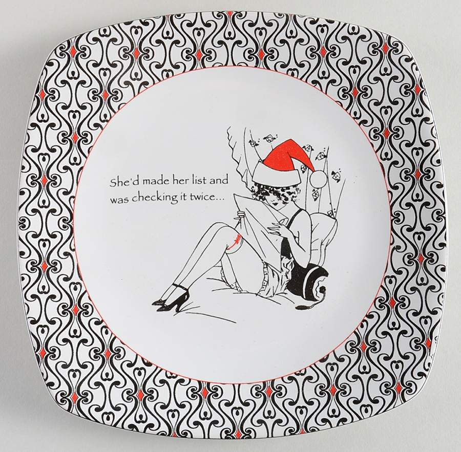 Santa's Babe Square Salad Plate by 222 Fifth (PTS)-1