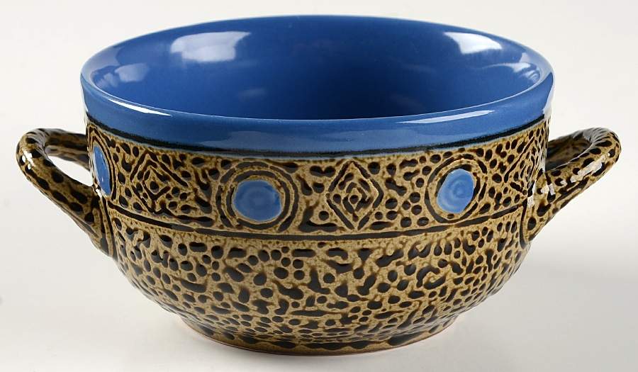 Southwest Individual Handled Soup Bowl by Always Azul Pottery-1