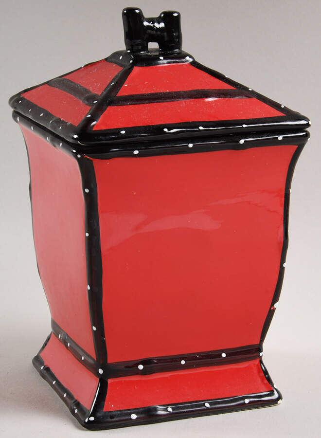 Country French Red Small Canister & Lid by Casa Vero-1