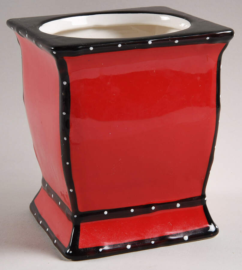 Country French Red Medium Canister No Lid by Casa Vero-1