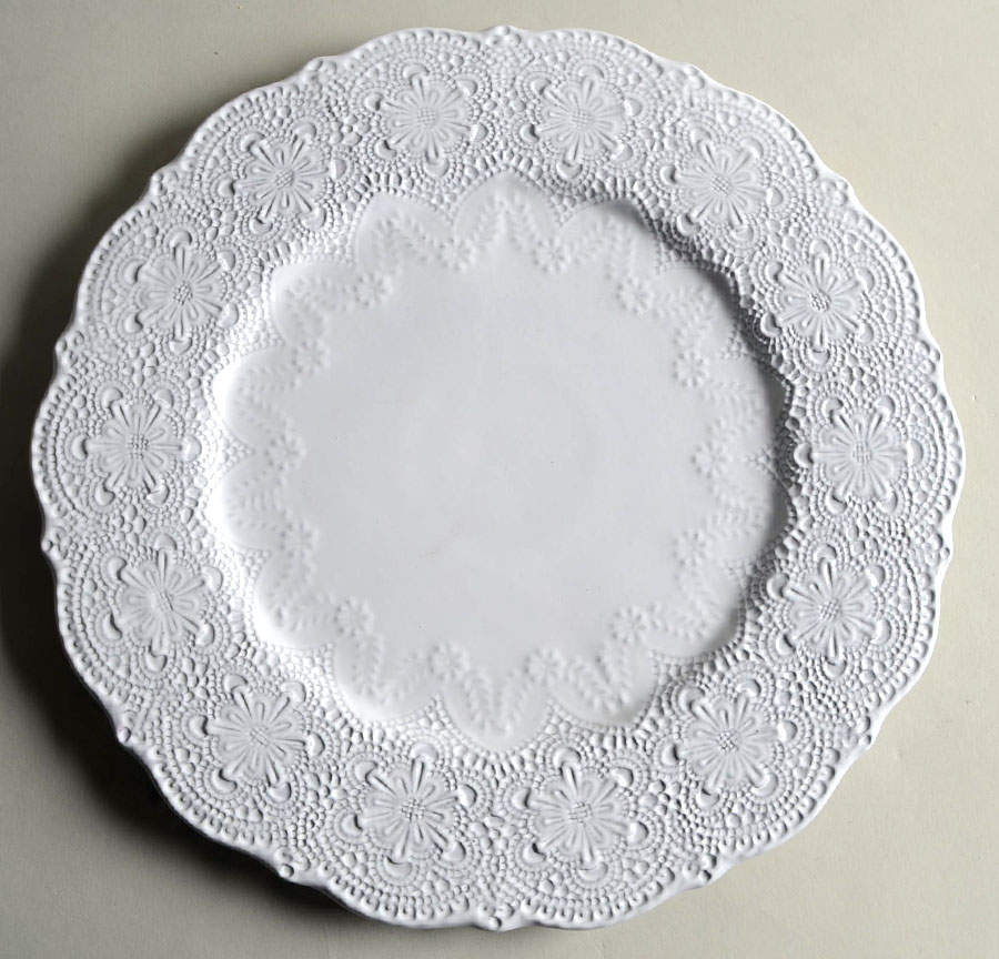 Merletto White Service Plate (Charger) by Arte Italica-1