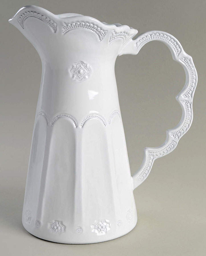 Merletto White 88 Oz Pitcher by Arte Italica-1