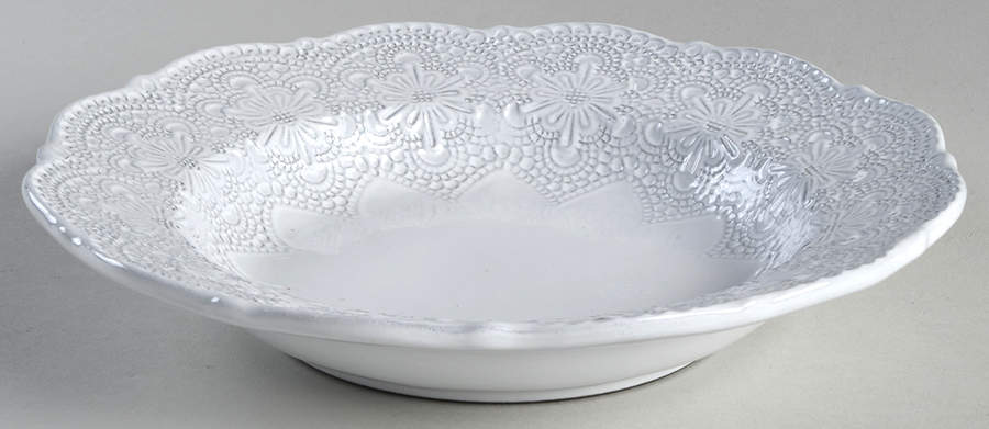 Merletto White 9" Soup/Pasta Bowl by Arte Italica-1