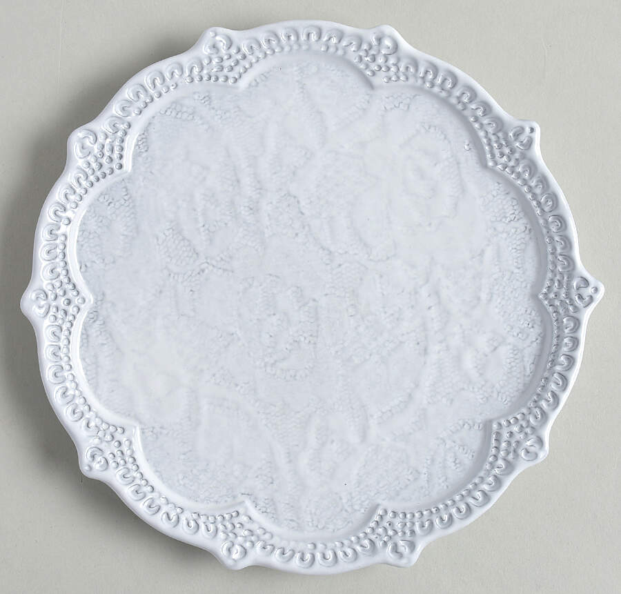 Merletto White Canape Plate by Arte Italica-1