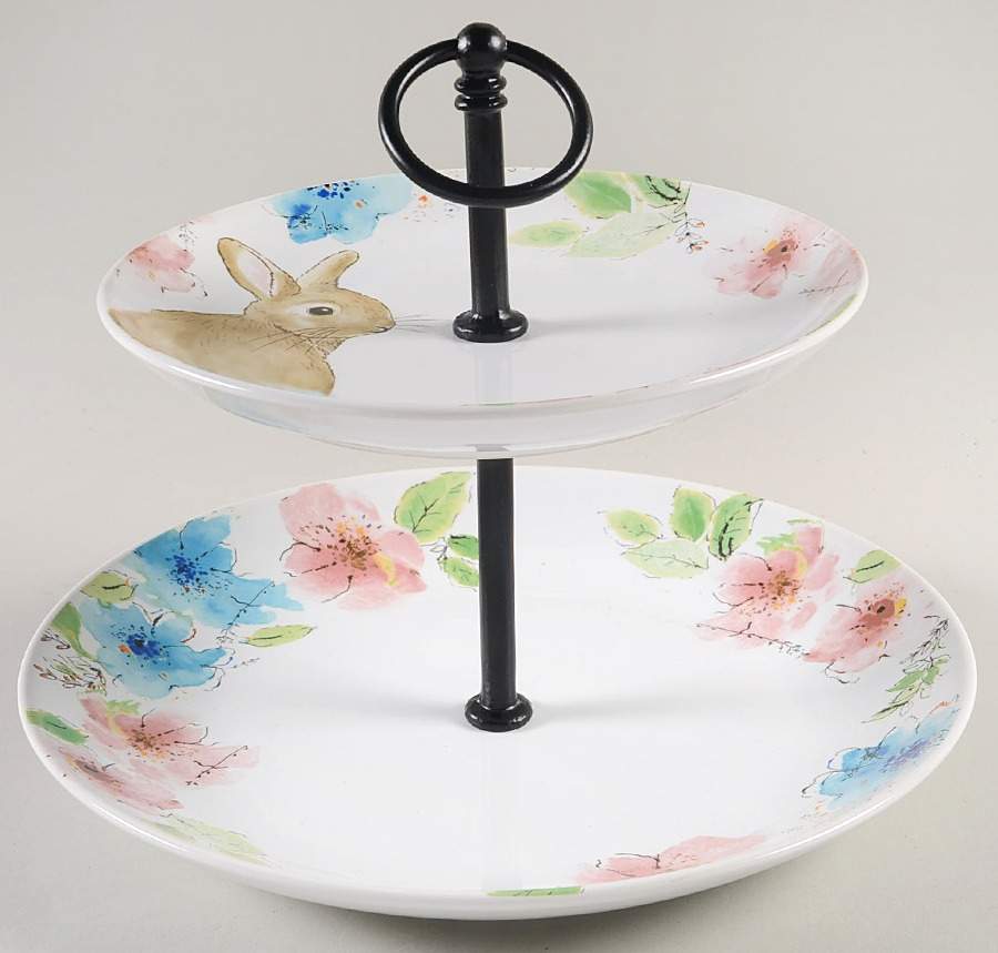 Bastia 2 Tiered Serving Tray (Dinner & Salad Plate) by 222 Fifth (PTS)-1