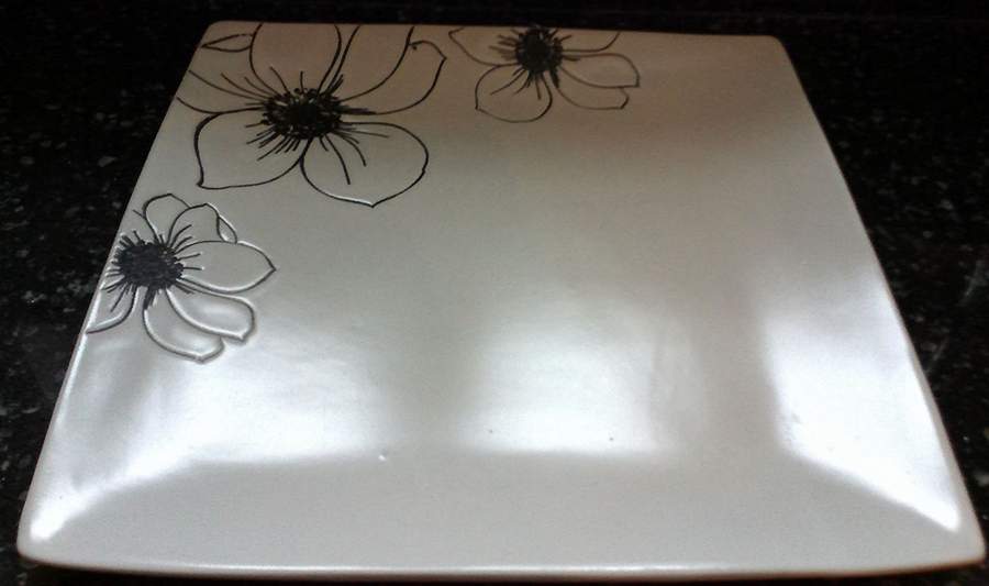 Flora Square Dinner Plate by 222 Fifth (PTS)-1