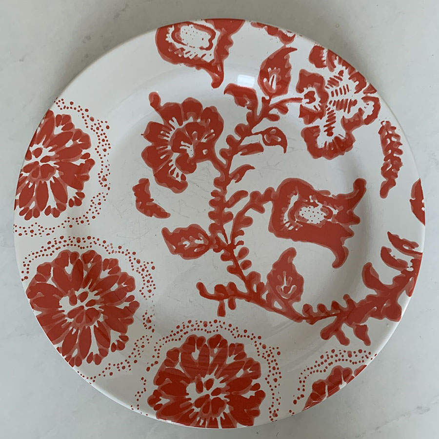 Naranja Batik Floral Dinner Plate by Anthropologie-1