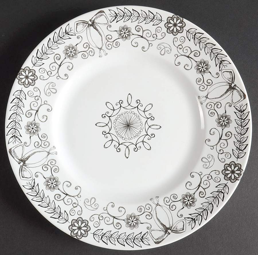 Poetique Black Salad Plate by 222 Fifth (PTS)-1