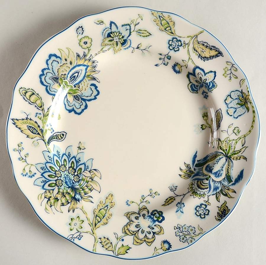 Winter Floral Blue Dinner Plate by 222 Fifth (PTS)-1