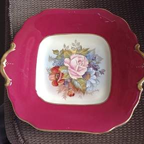 1033 Square Handled Cake Plate by John  Aynsley & Sons-1