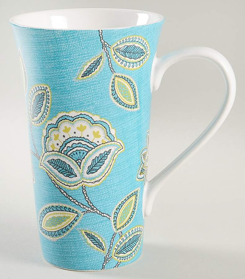 Wildfield Brights Turquoise Latte Mug by 222 Fifth (PTS)-1