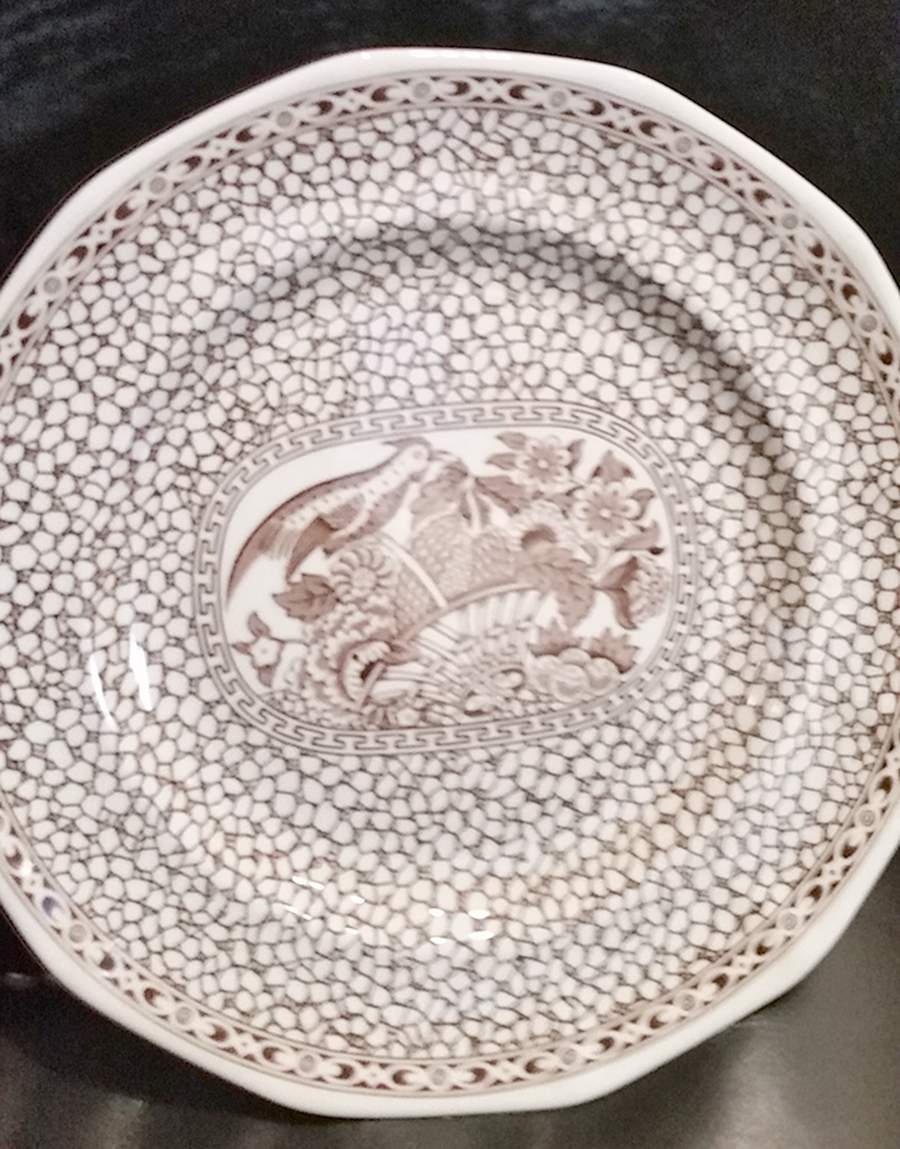 Chinese Bird Brown Dinner Plate by Adams China-1