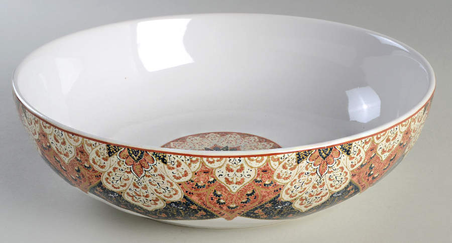 Kashan Sienna 11" Round Serving Bowl by 222 Fifth (PTS)-1